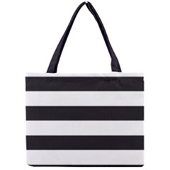 Black and White Large Stripes Goth Mime french style Mini Tote Bag