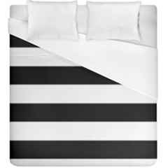 Black and White Large Stripes Goth Mime french style Duvet Cover (King Size)