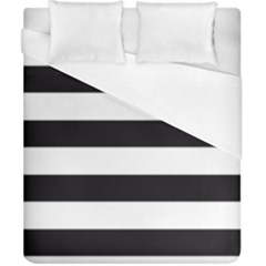 Black And White Large Stripes Goth Mime French Style Duvet Cover (california King Size) by genx