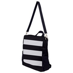 Black and White Large Stripes Goth Mime french style Crossbody Backpack