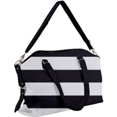 Black And White Large Stripes Goth Mime French Style Canvas Crossbody Bag by genx
