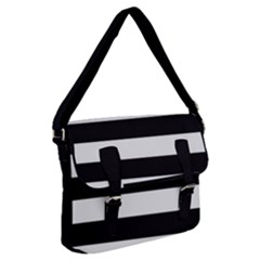 Black and White Large Stripes Goth Mime french style Buckle Messenger Bag