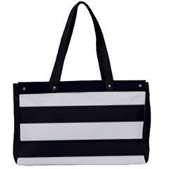 Black and White Large Stripes Goth Mime french style Canvas Work Bag