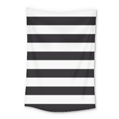 Black and White Large Stripes Goth Mime french style Small Tapestry