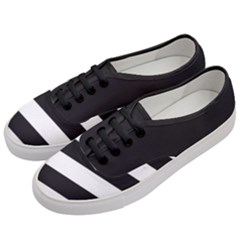 Black and White Large Stripes Goth Mime french style Women s Classic Low Top Sneakers