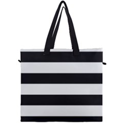 Black and White Large Stripes Goth Mime french style Canvas Travel Bag