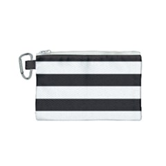 Black and White Large Stripes Goth Mime french style Canvas Cosmetic Bag (Small)