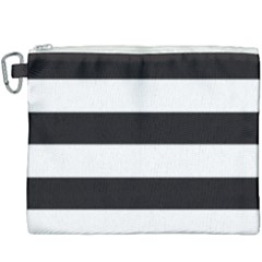 Black and White Large Stripes Goth Mime french style Canvas Cosmetic Bag (XXXL)