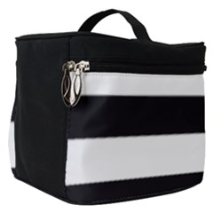 Black and White Large Stripes Goth Mime french style Make Up Travel Bag (Small)