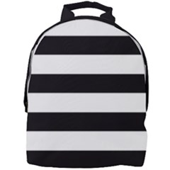 Black and White Large Stripes Goth Mime french style Mini Full Print Backpack