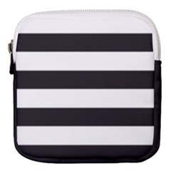 Black and White Large Stripes Goth Mime french style Mini Square Pouch