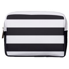 Black and White Large Stripes Goth Mime french style Make Up Pouch (Medium)