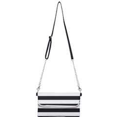 Black and White Large Stripes Goth Mime french style Mini Crossbody Handbag