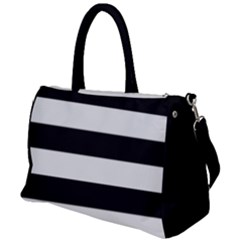 Black and White Large Stripes Goth Mime french style Duffel Travel Bag