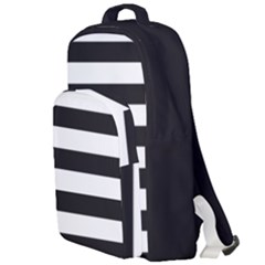 Black and White Large Stripes Goth Mime french style Double Compartment Backpack