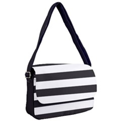 Black and White Large Stripes Goth Mime french style Courier Bag