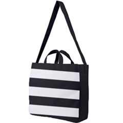 Black and White Large Stripes Goth Mime french style Square Shoulder Tote Bag