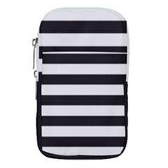 Black and White Large Stripes Goth Mime french style Waist Pouch (Small)