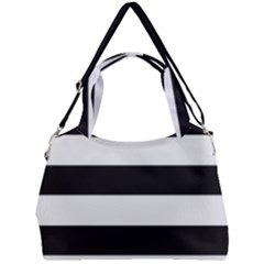 Black and White Large Stripes Goth Mime french style Double Compartment Shoulder Bag