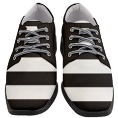 Black and White Large Stripes Goth Mime french style Women Heeled Oxford Shoes