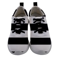 Black and White Large Stripes Goth Mime french style Women Athletic Shoes