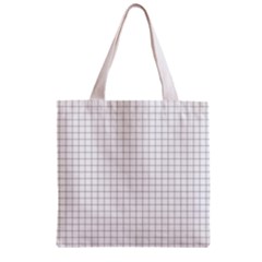 Aesthetic Black And White Grid Paper Imitation Zipper Grocery Tote Bag by genx