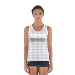 Aesthetic Black And White Grid Paper Imitation Sport Tank Top  by genx