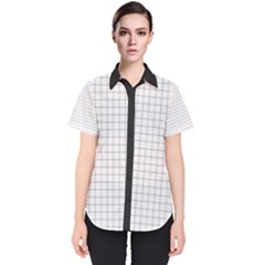 Aesthetic Black and White grid paper imitation Women s Short Sleeve Shirt