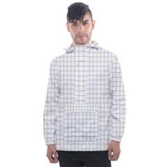 Aesthetic Black And White Grid Paper Imitation Men s Front Pocket Pullover Windbreaker by genx