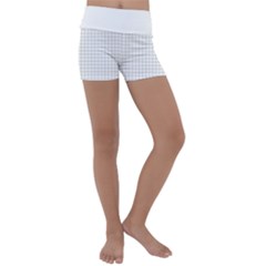 Aesthetic Black And White Grid Paper Imitation Kids  Lightweight Velour Yoga Shorts by genx