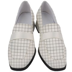 Aesthetic Black And White Grid Paper Imitation Women s Chunky Heel Loafers by genx