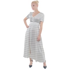 Aesthetic Black And White Grid Paper Imitation Button Up Short Sleeve Maxi Dress by genx