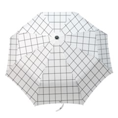 Aesthetic Black And White Grid Paper Imitation Folding Umbrellas by genx