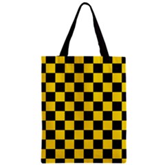 Checkerboard Pattern Black and Yellow Ancap Libertarian Classic Tote Bag