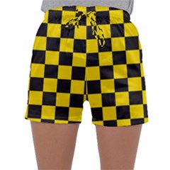 Checkerboard Pattern Black And Yellow Ancap Libertarian Sleepwear Shorts by snek