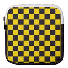 Checkerboard Pattern Black And Yellow Ancap Libertarian Mini Square Pouch by snek