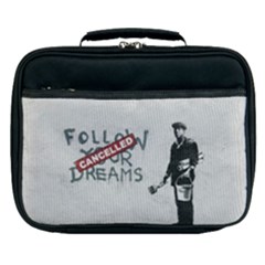 Banksy Graffiti Original Quote Follow Your Dreams Cancelled Cynical With Painter Lunch Bag by snek