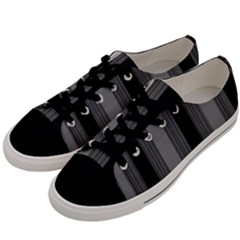 Pattern Bandes Gris/noir Men s Low Top Canvas Sneakers by kcreatif