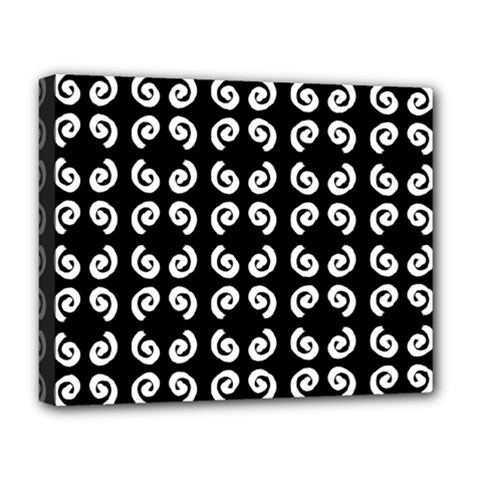 Pattern Formes Ronds Noir Deluxe Canvas 20  x 16  (Stretched)