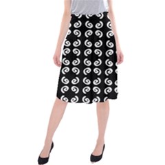 Pattern Formes Ronds Noir Midi Beach Skirt
