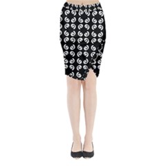 Pattern Formes Ronds Noir Midi Wrap Pencil Skirt