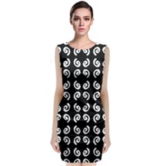 Pattern Formes Ronds Noir Sleeveless Velvet Midi Dress