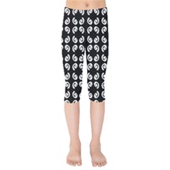 Pattern Formes Ronds Noir Kids  Capri Leggings 