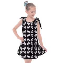 Pattern Formes Ronds Noir Kids  Tie Up Tunic Dress