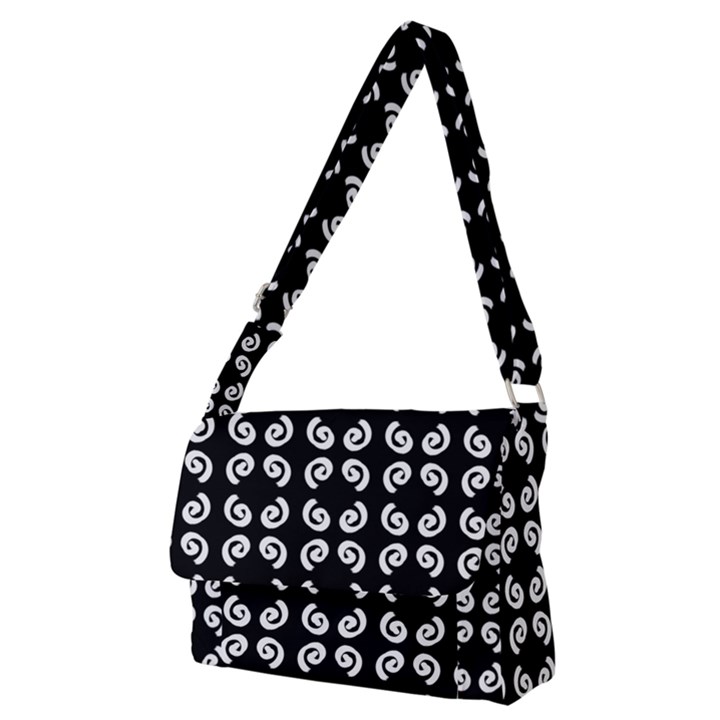 Pattern Formes Ronds Noir Full Print Messenger Bag (M)