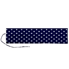 Pois Blanc/marine Roll Up Canvas Pencil Holder (l) by kcreatif