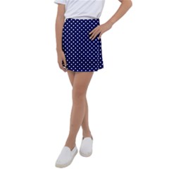 Pois Blanc/marine Kids  Tennis Skirt by kcreatif