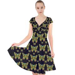 Butterflies With Wings Of Freedom And Love Life Cap Sleeve Front Wrap Midi Dress by pepitasart