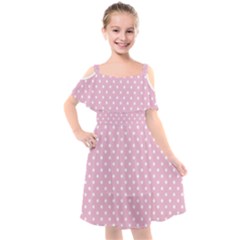 Pois Blanc/rose Kids  Cut Out Shoulders Chiffon Dress