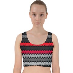 Chevrons Rose/gris Velvet Racer Back Crop Top by kcreatif